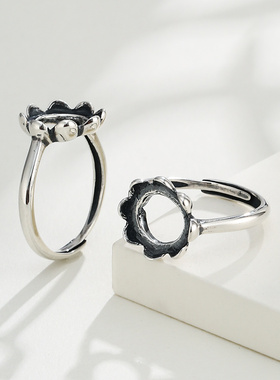 奢金轩女s925银戒指空托