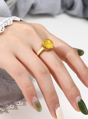 皇冠奢金轩男女纯银复古戒指空托