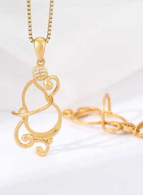 diy纯银创意设计古法葫芦吊坠