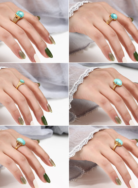 古法金复古个性戒指空托男女纯银