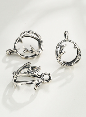 奢金轩纯银无孔吊坠扣头空托珍珠