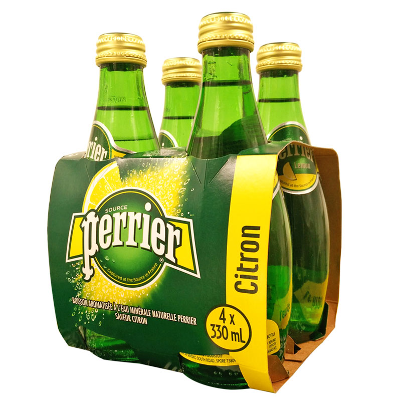 法国进口perrier巴黎水柠檬味330ml*24瓶含气泡水矿泉水苏打水 - 图2