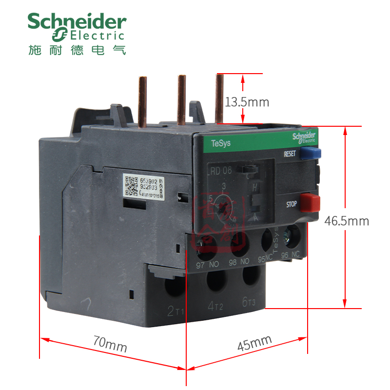 施耐德LRD热继电器LC1D过载保护LRD05C 06 08 10 14 16 21 22 32C - 图2