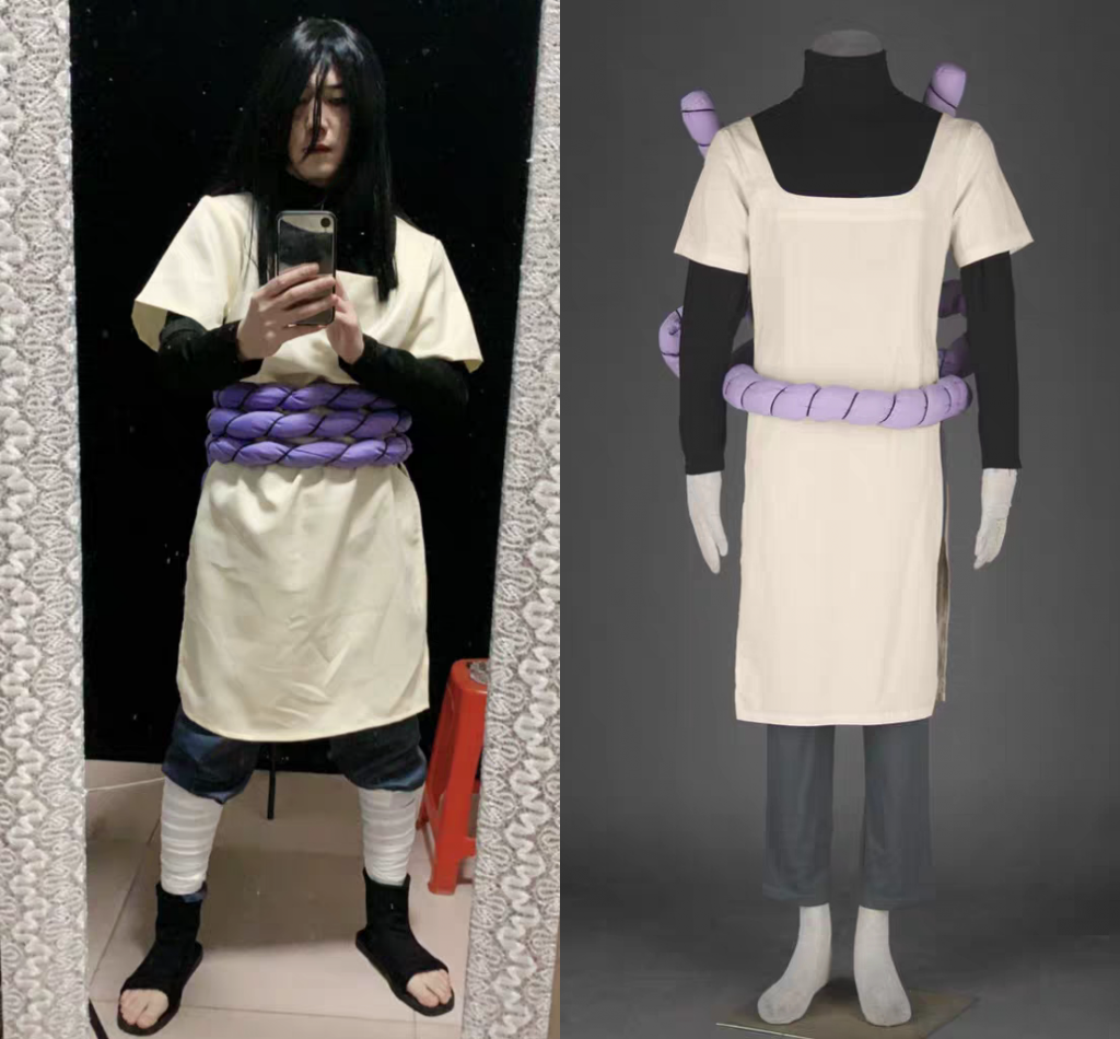 现货日系万圣节日动漫cosplay火影忍者大蛇丸套装忍者配衬衣绳子-图0