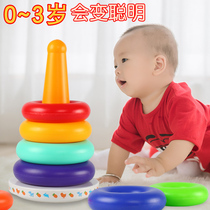 Stack Stitch Rainbow Tower Ferrule 1 One 3 Year Old Baby Boy Stacking Early Lessons Wise Toy Music Tumblle