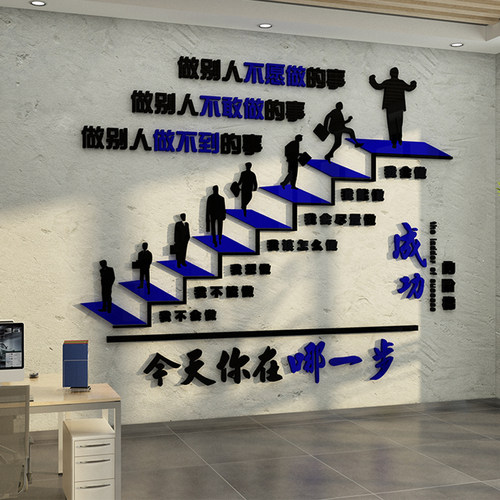 公司企业文化墙进门形象办公室装饰团队楼梯激励志标语氛围布置贴 - 图2