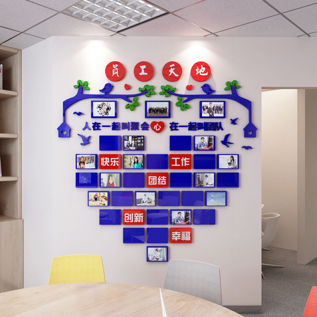 Employee world style honor team culture wall