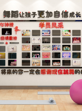舞蹈教室装饰墙面布置学员风采展示艺术培训机构文化背景照片贴画
