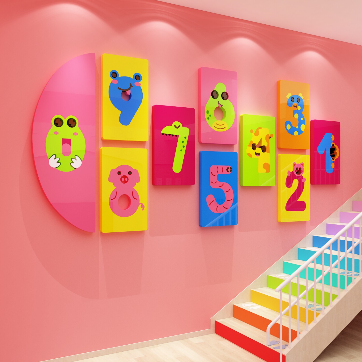 数字贴纸幼儿园墙面装饰品环境创材料布置主题文化背景画美术教室