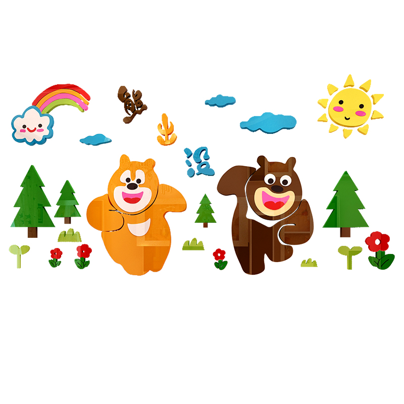 幼儿园墙面装饰熊出没环创卡通主题成品大厅形象文化墙贴画托管班