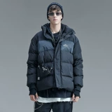 Короткий пуховик для школьников в стиле хип-хоп, светоотражающая бархатная куртка, утиный пух, оверсайз