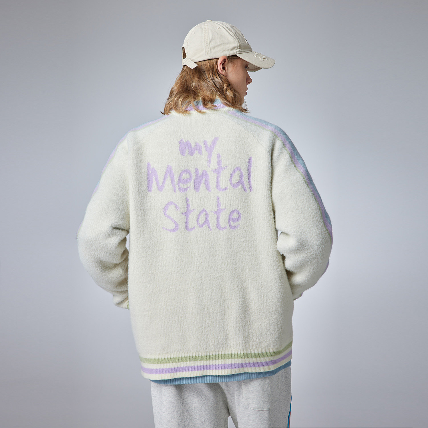 GUUKA潮牌拼色针织开衫外套男秋冬 情侣小狗立领慵懒风毛衣女宽松,淘宝优惠券,粉丝福利购,淘宝优惠卷