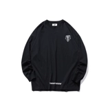 Спортивная хлопковая черная утепленный лонгслив для школьников в стиле хип-хоп, осенний, свободный крой