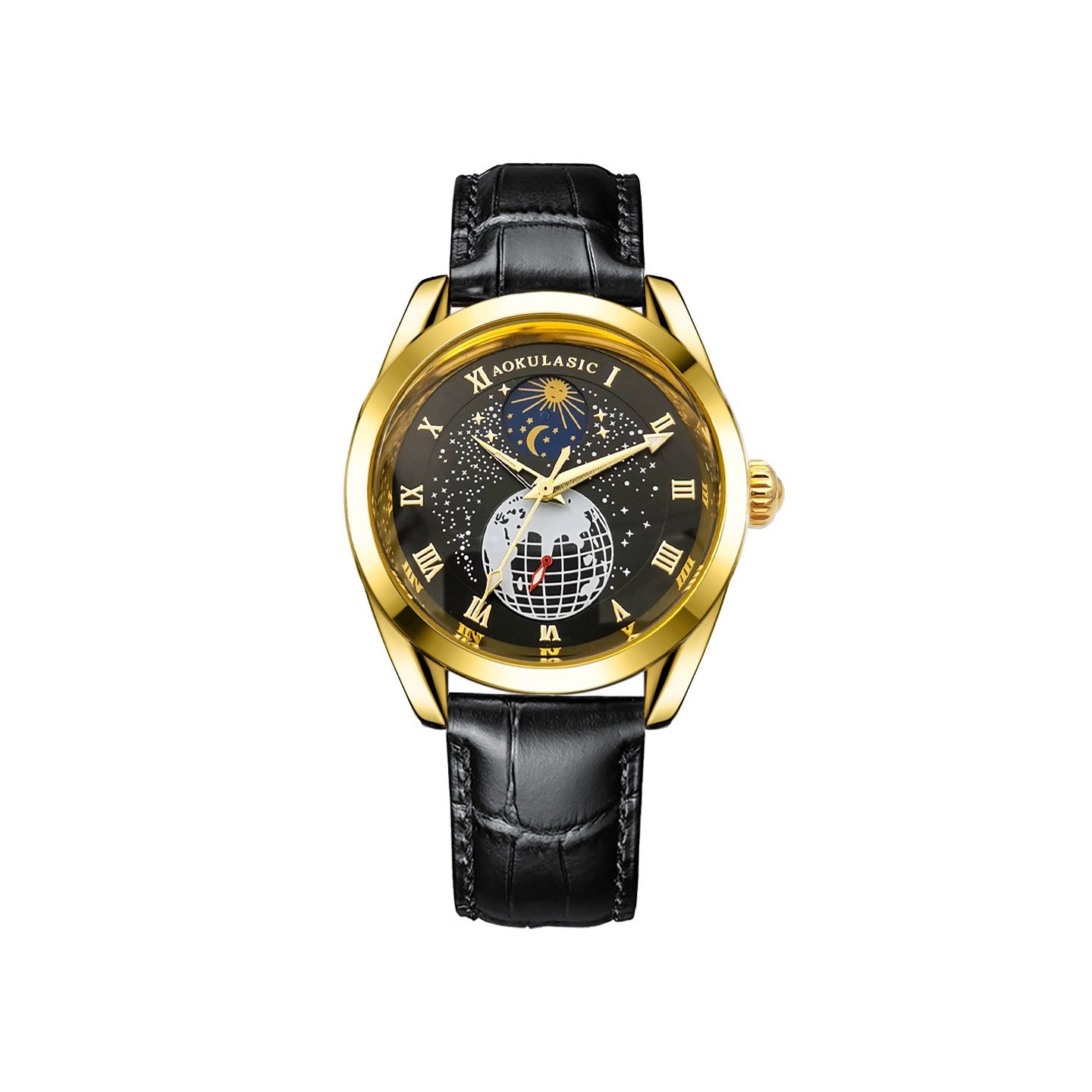 奥古拉斯 欧美风范 男士全自动机械表时尚休闲满天星月相男表腕表,淘宝优惠券,粉丝福利购,淘宝优惠卷