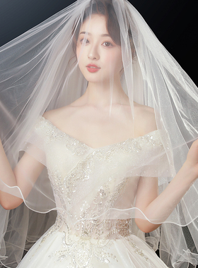超仙森系头纱澜蒂纱结婚