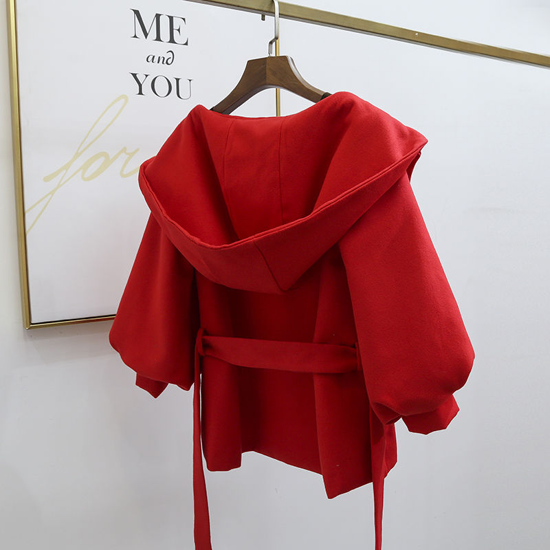 小个子155呢子大衣毛呢外套女短款秋装娇小矮个子穿搭配显高150女 - 图2