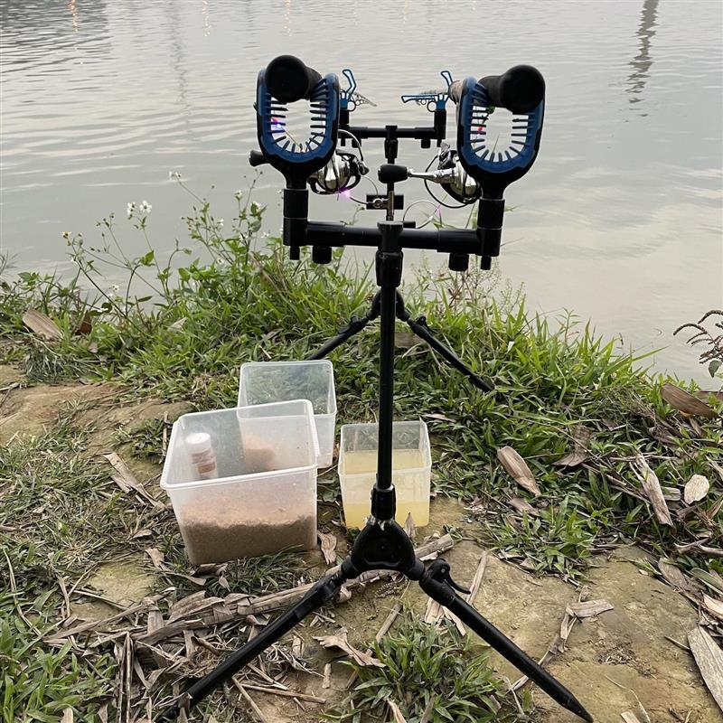 多功能便携飞德鱼竿支架 全地形欧式金属折叠竿架 两用炮台地插架 - 图0