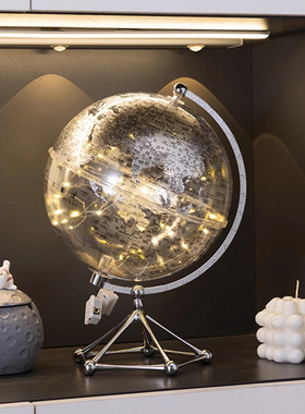 高档透明地球仪摆件客厅摆件家居电视柜办公室玄关酒柜装饰品