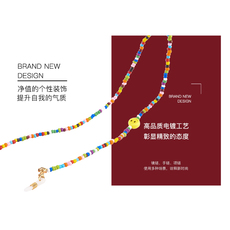 Очки цепи 手工珠珠款微笑眼镜链彩色防滑个性口罩链墨镜近视眼镜防丢粗链子