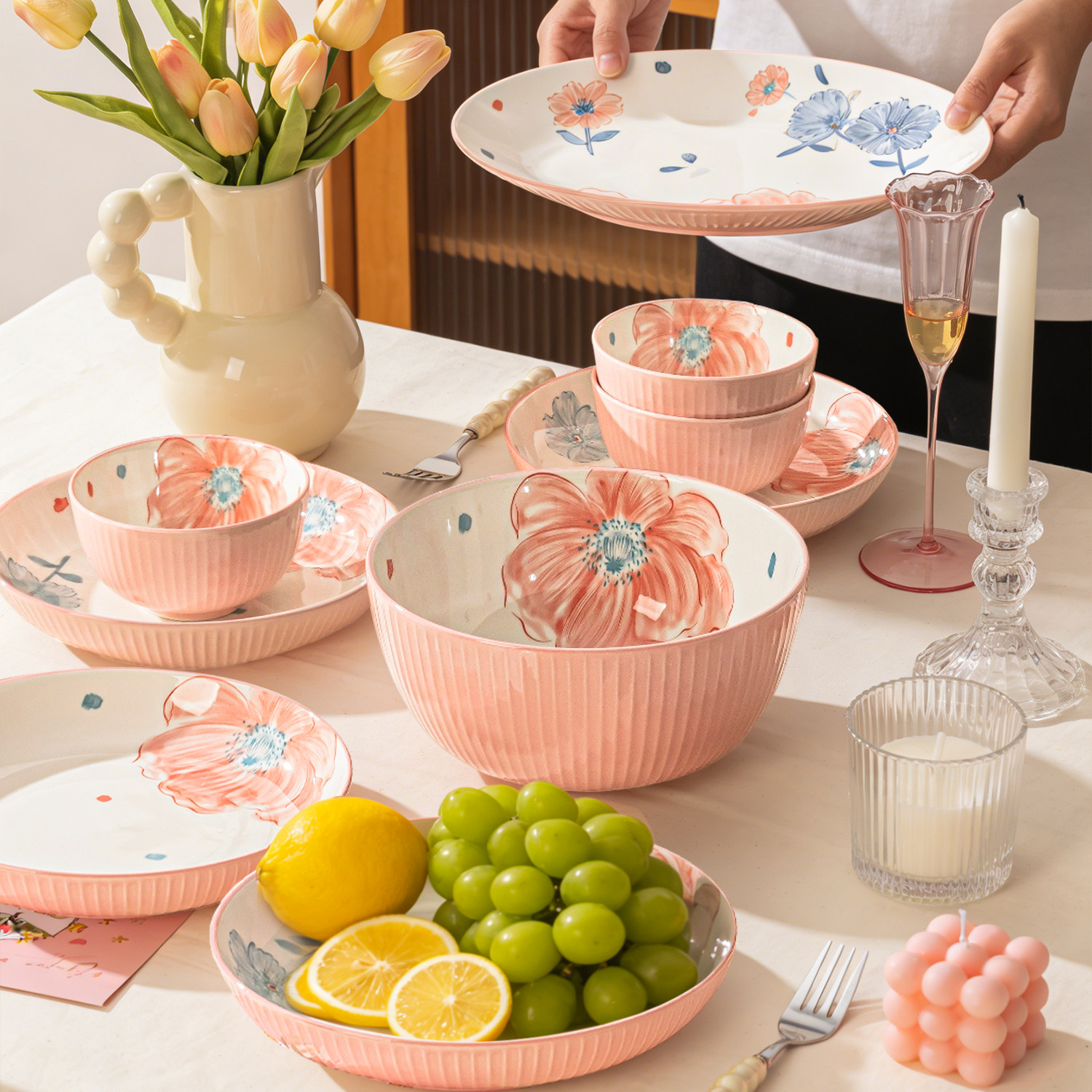 碗家用套装2026新款高颜值陶瓷碗盘餐具套装碗筷碗具新婚乔迁送礼