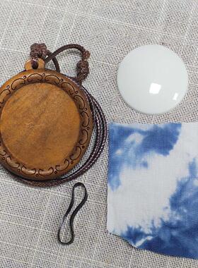 团建沙龙diy材料包扎染蓝染植物染木雕花复古项链毛衣链