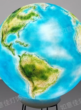 玻璃钢地球半圆整圆带灯发光