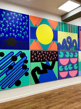 umbluela潮流抽象装饰画个性客厅展厅背景墙画趣味艺术工作室挂画