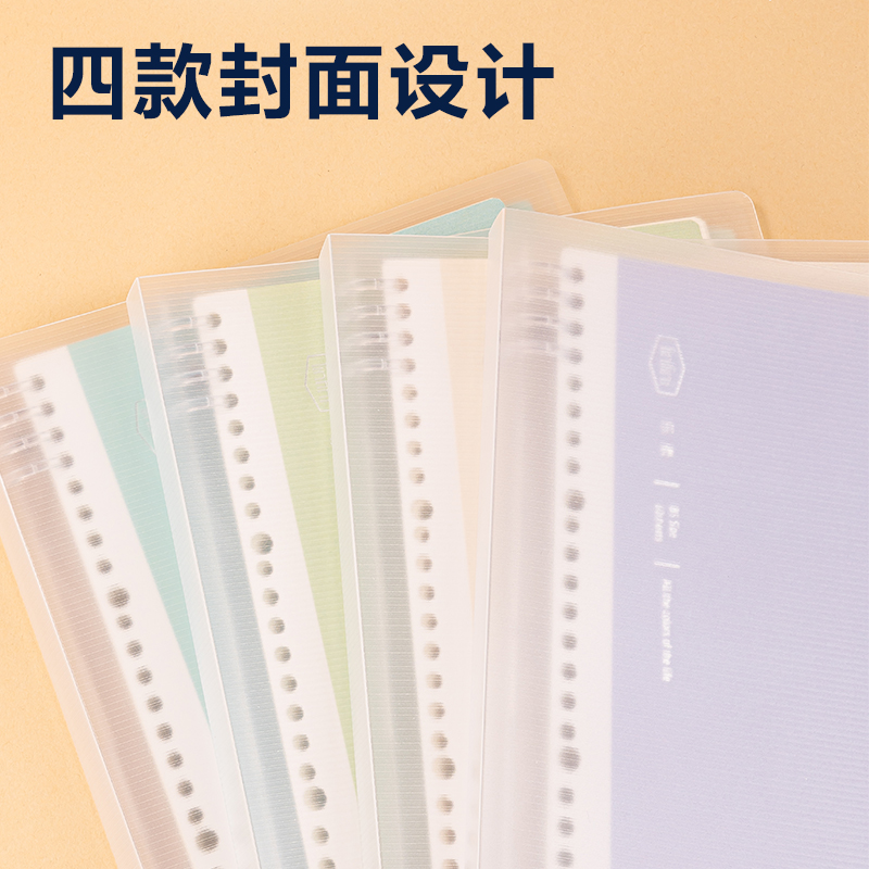 得力(deli)B5/60张活页笔记本子可替换芯记事本 考研复习笔记本文具胶套本记事本120页 - 图1