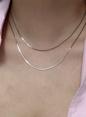 925纯银四方蛇骨链男女个性简约