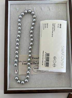 纯银施家灰珍珠女大颗粒个性百搭