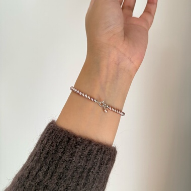 天然粉紫色淡水珍珠手链个性百搭精致高级感叠戴手串小香风显白女