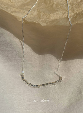 闪闪小方链冷淡风极简百搭锁骨链