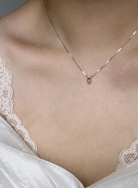 秋冬迷你高级小众银豆项链纯银女