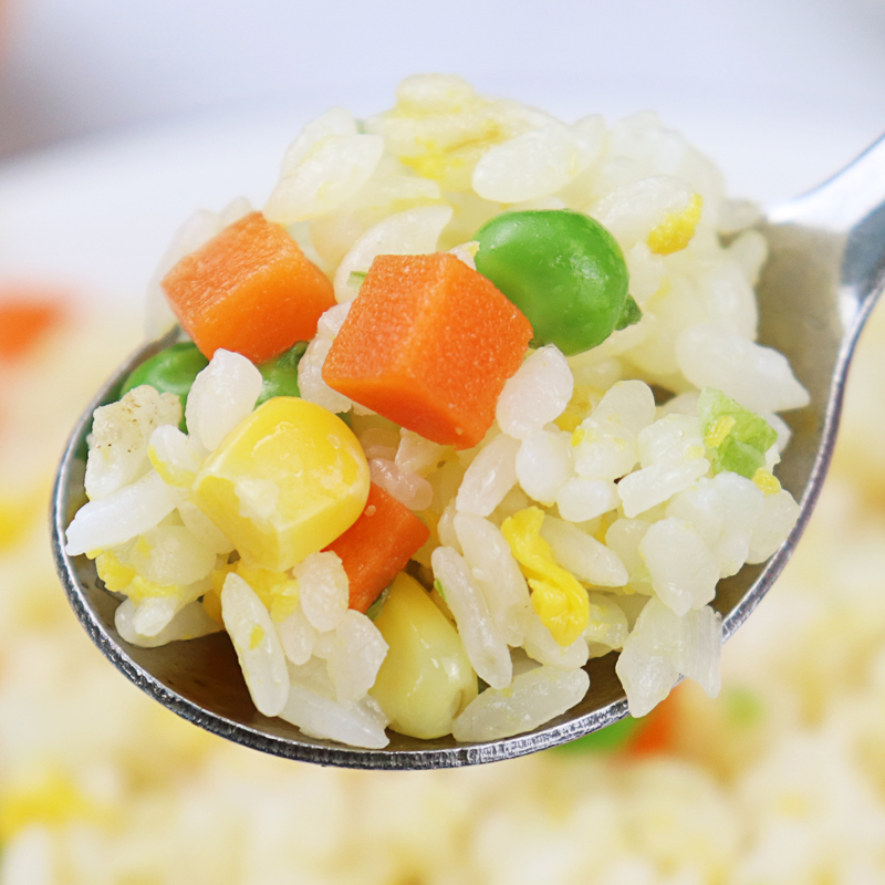 百斯特扬州炒饭1kg*12包整箱冷冻蛋炒饭半成品快餐外卖料理包商用 - 图2