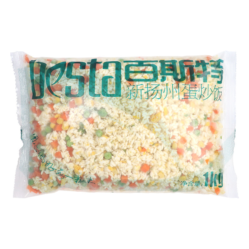 百斯特扬州炒饭1kg*12包整箱冷冻蛋炒饭半成品快餐外卖料理包商用 - 图3