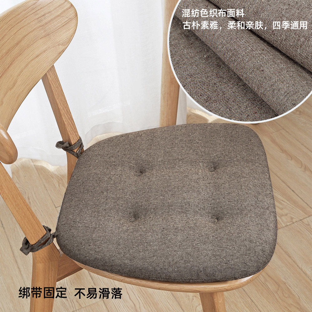 实木餐椅垫马蹄形坐垫北欧餐桌椅子座垫日式原木风屁股垫四季通用