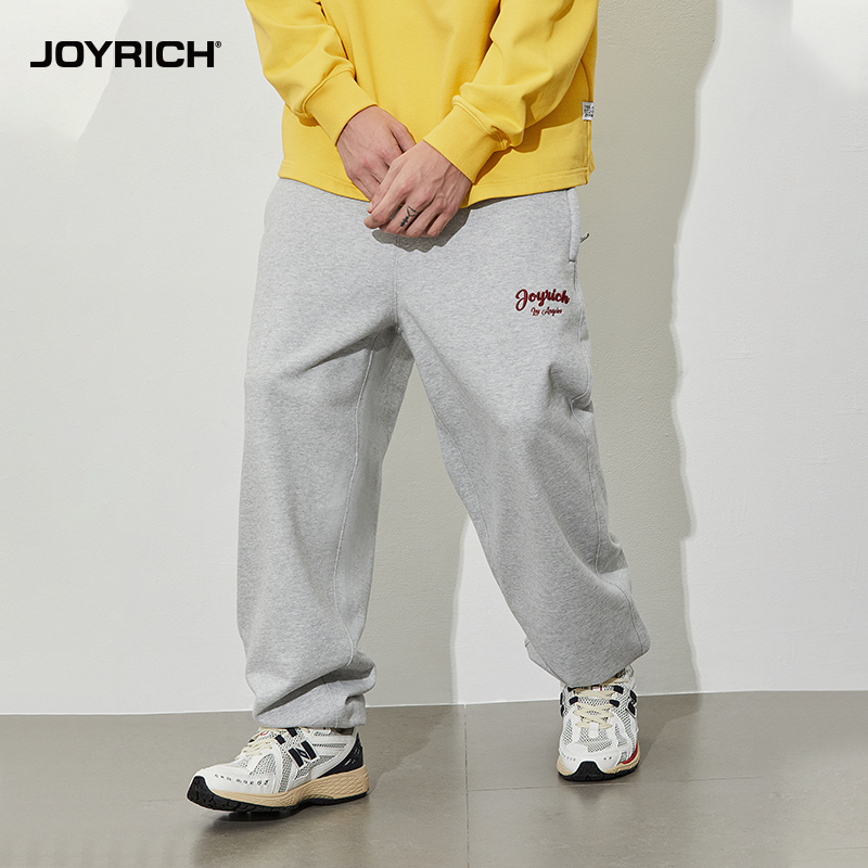 JOYRICH 秋冬男女同款美式街头重磅拉绒宽松阔腿针织束脚休闲卫裤