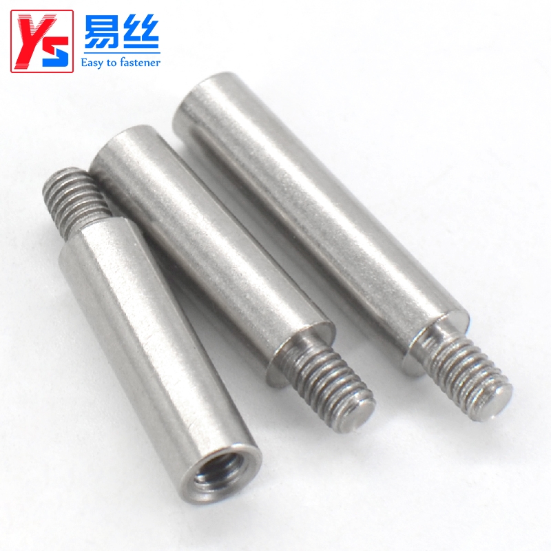 易丝304单头圆形螺母柱圆柱形单通铜柱接线柱隔离柱阴阳连接螺柱 - 图0