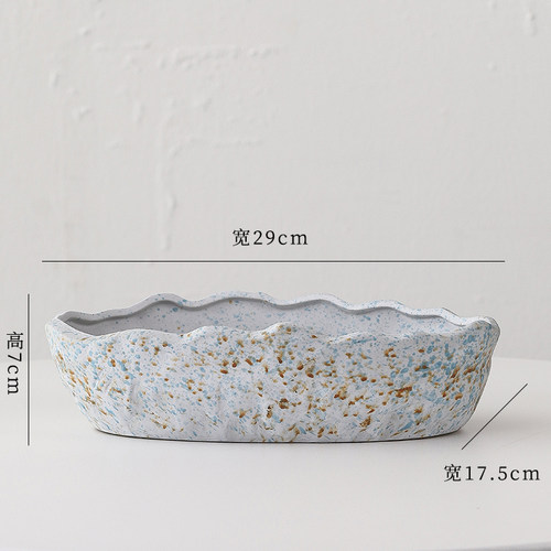花盆多肉植物透气吸水锤纹绿植造景家用盆栽有孔大号大口径长方形 - 图3
