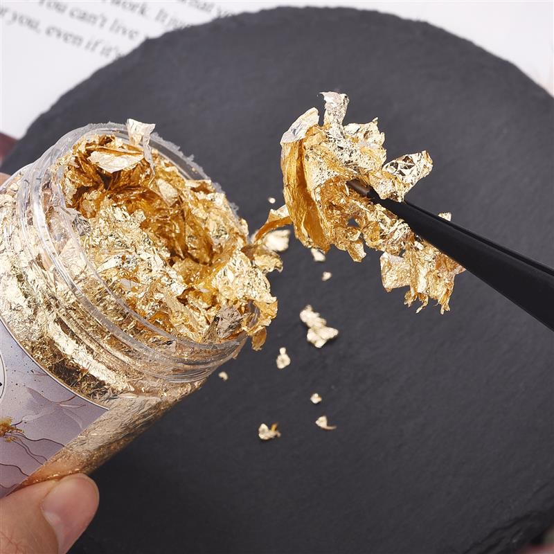 1box Gold Leaf Flakes Sequ Glitters Epoxy Resin Filling Gold - 图1