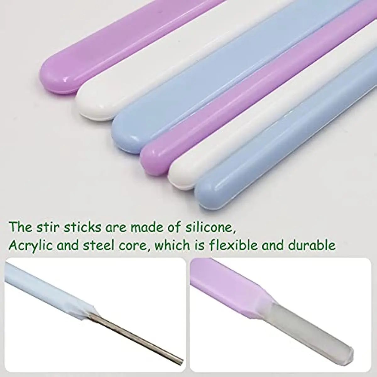 3pcs DIY Silicone Mirror Stirring Rod Resin Dripping Tool Ma - 图2