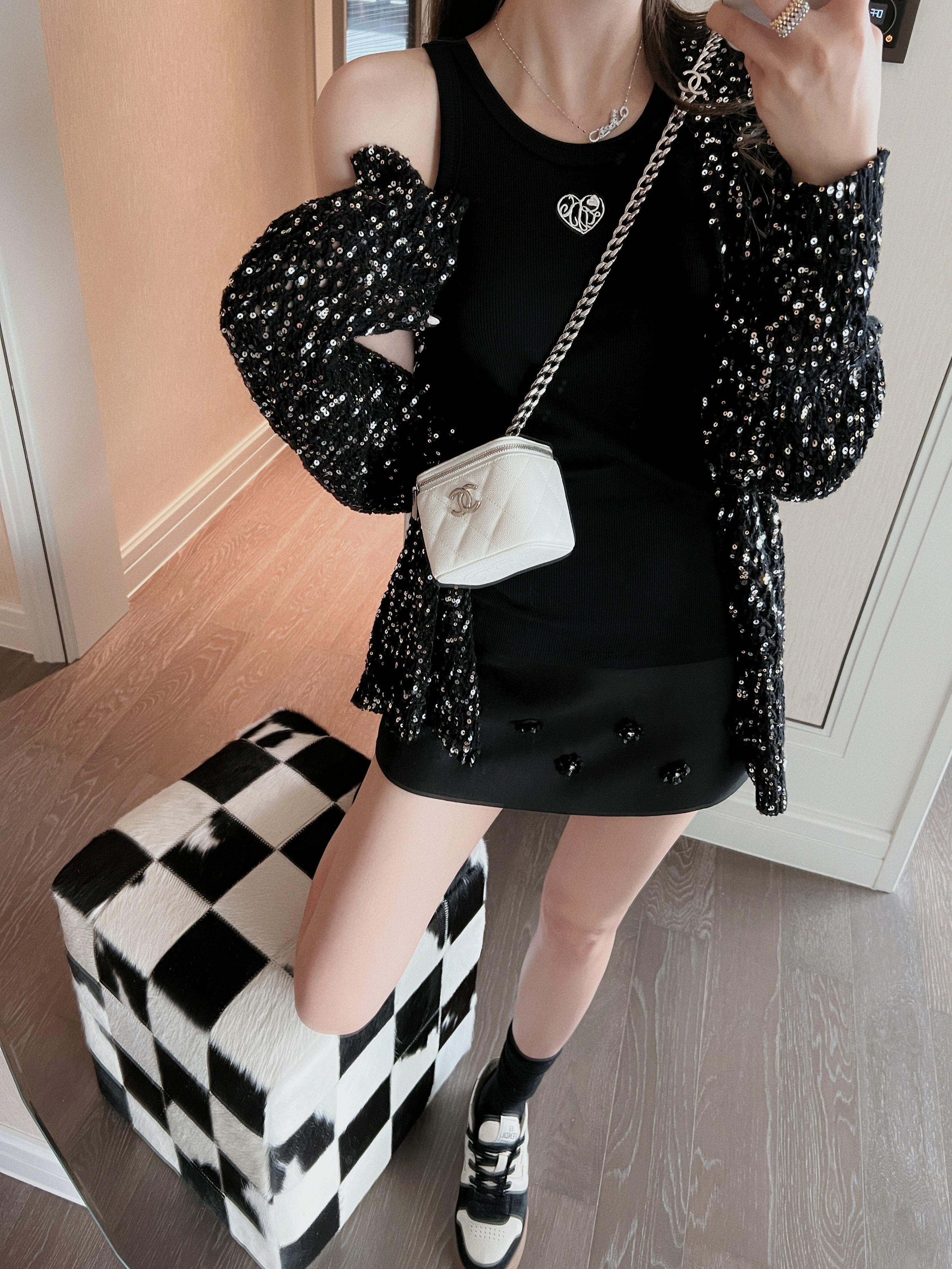 RUBBIT23早秋新品 银河星空针织开衫 有质重工感亮片中长款外套女,淘宝优惠券,粉丝福利购,淘宝优惠卷