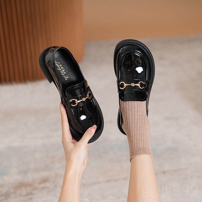 高档黑色小鞋女2024新款秋复古冬平底单鞋英伦乐福鞋制服软底一皮,淘宝优惠券,粉丝福利购,淘宝优惠卷
