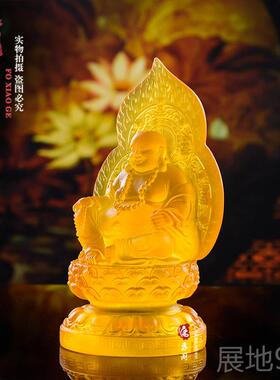 高档摆款树脂仿琉璃大佛肚弥勒佛客厅居家供新奉笑像招财件厂家结