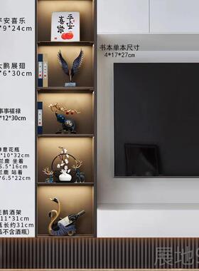 高档新中式家居玄关组套装摆件高轻奢电柜办公室客厅酒合柜装档饰