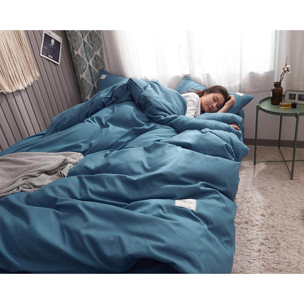 高档纯色简约北床上四件非全棉纯棉套被罩被床套笠欧宿舍单人床单,淘宝优惠券,粉丝福利购,淘宝优惠卷