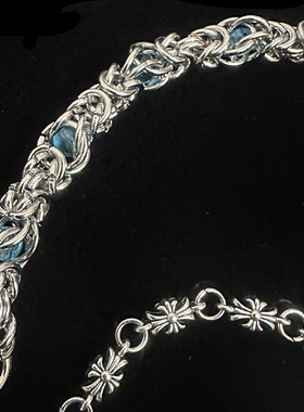 刺雾征途FogPierceX原创手工裤链蓝松石蓝色金属五角星牛仔裤链