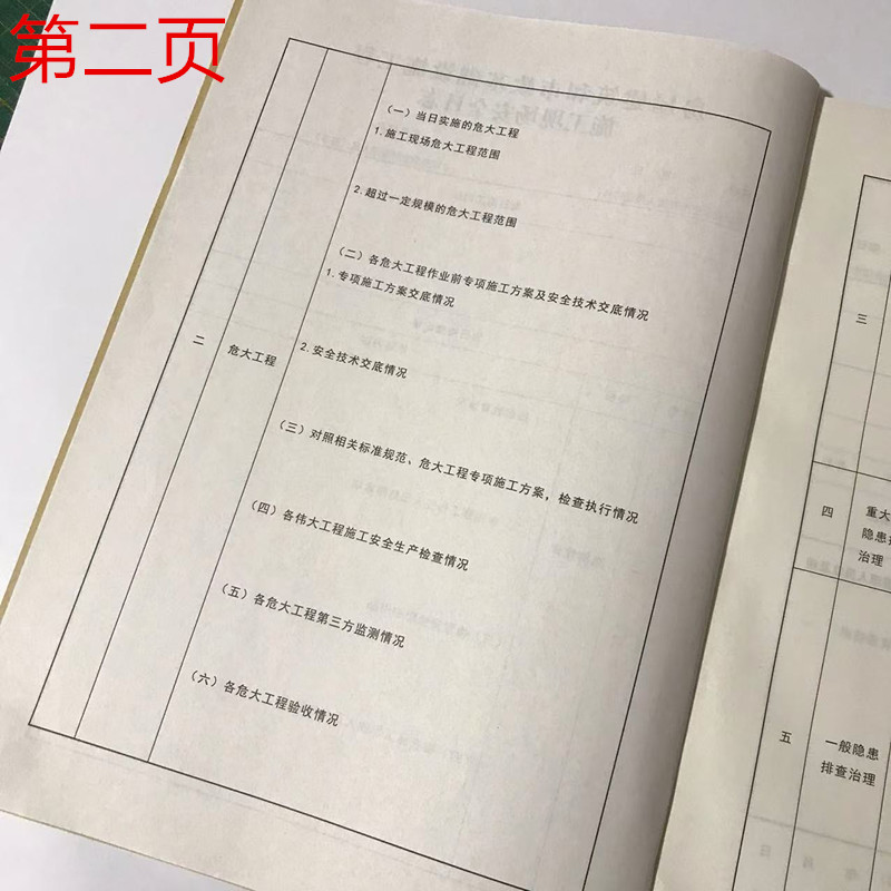 安全日志本厚64张A4房屋建筑和市政基础设施工程施工现场安全日志 - 图1