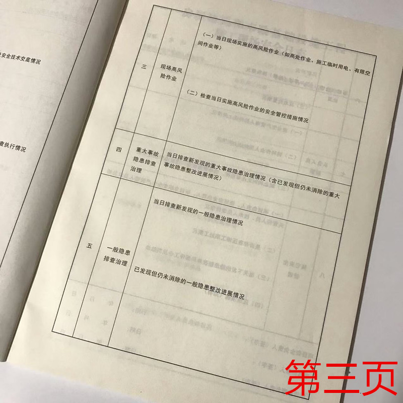 安全日志本厚64张A4房屋建筑和市政基础设施工程施工现场安全日志 - 图2