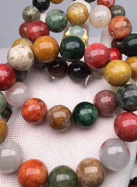 彩色幽灵串珠手链不掉色男女高颜值单圈爆款情侣古风水晶石头饰品